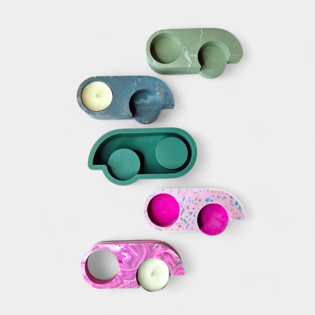 DIY Box - Terrazzo tea light 2x LUME DIY Boxen House Raccoon