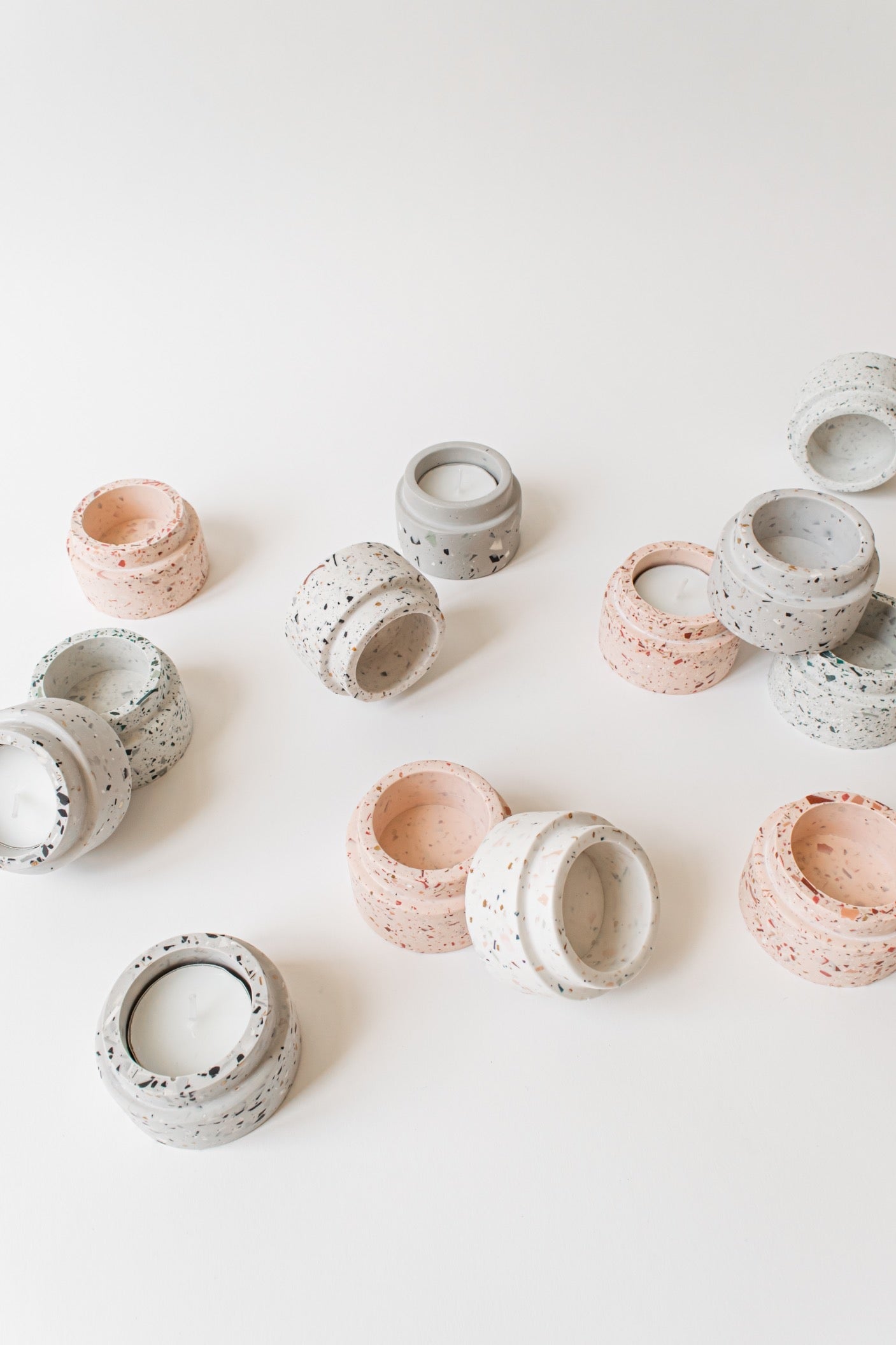DIY Box - Terrazzo Theelichthouder Ø 6,5cm DIY House Raccoon