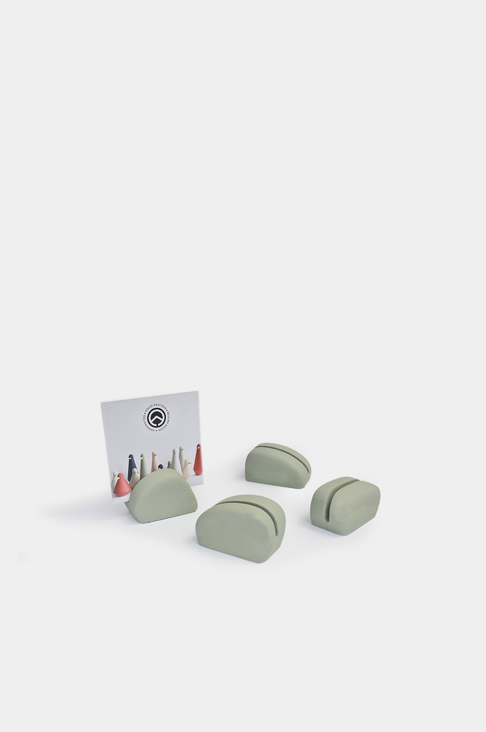 Rocco Card Holders Stationery House Raccoon Pale Green