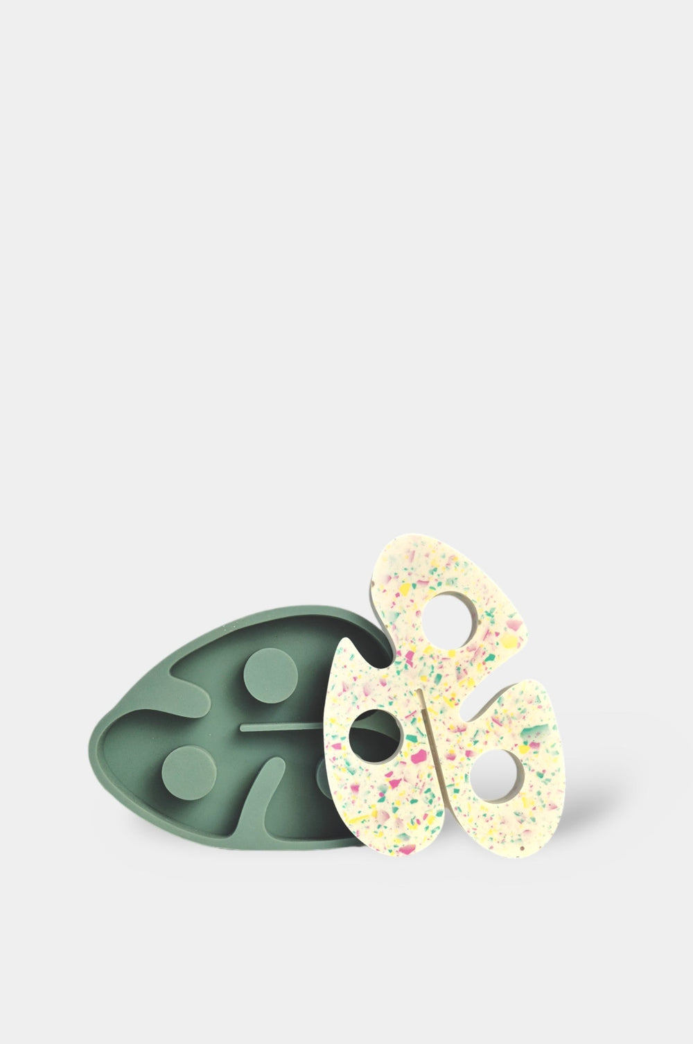 DIY - Siliconen Mal Basis – Coaster MONSTERA 15,3x10,5cm DIY Mallen House Raccoon 